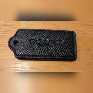 Coach Textured Black Leather Tag